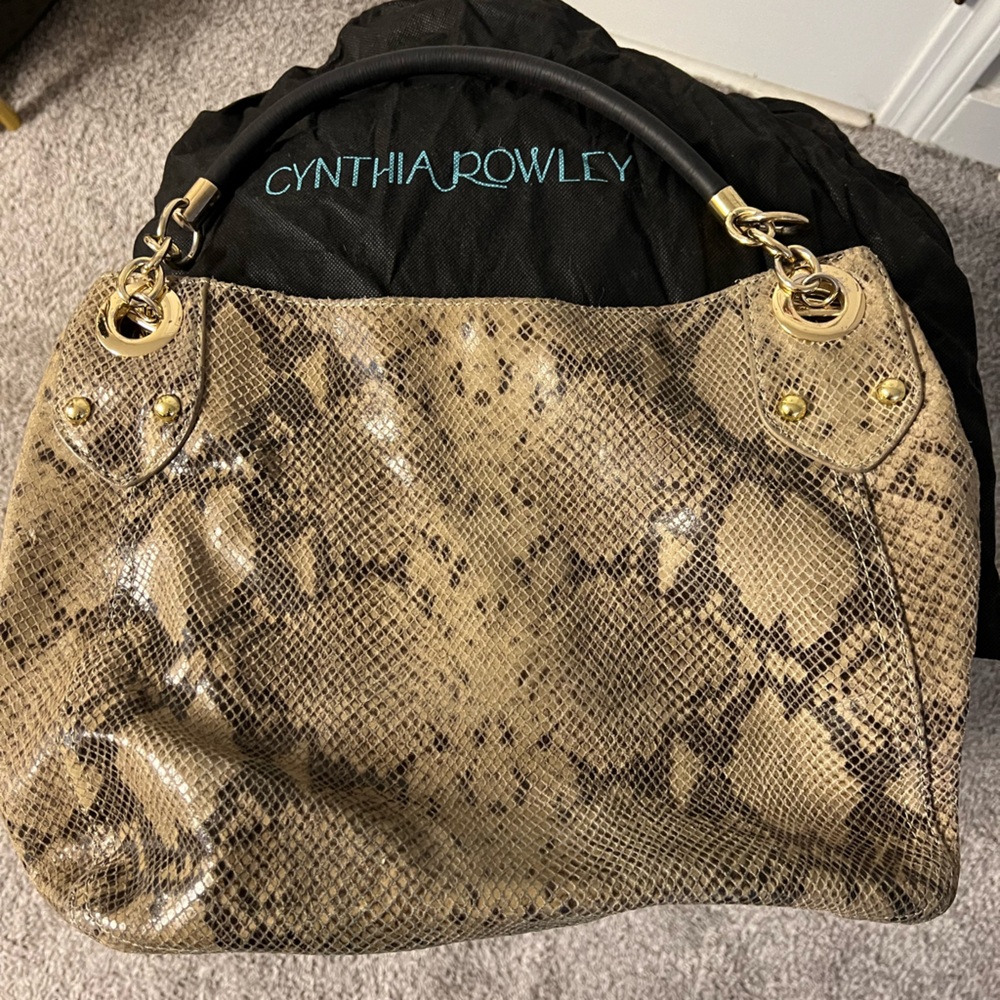 Fun summer bag, Cynthia Rowley snake print hobo
